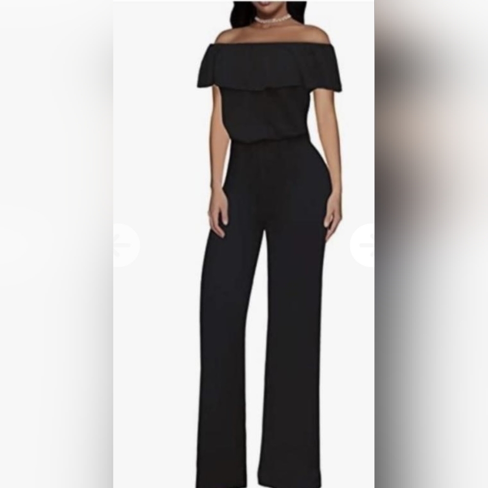 ReVamped Ruffle Sleeve Off Shoulder  Jumpsuit